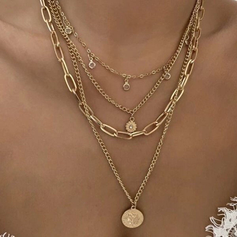 Layered Pendant Necklace Aesthetic - قلادة بقلادة صورة بأسلوب بوهيمي، مجوهرات