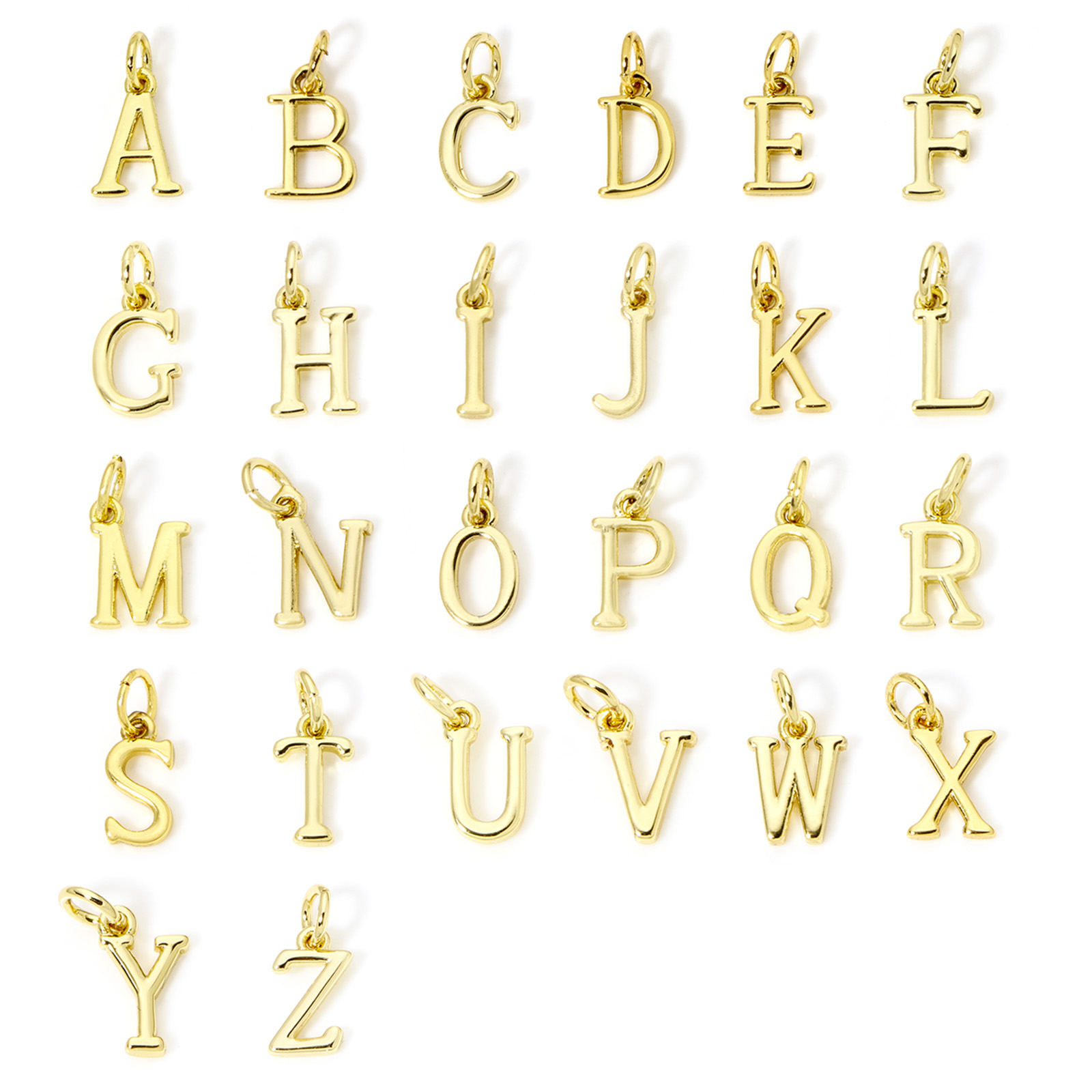 Initial Letter Necklace 18K Gold - 5 قطع دلايات نحاسية 18 قيراط
