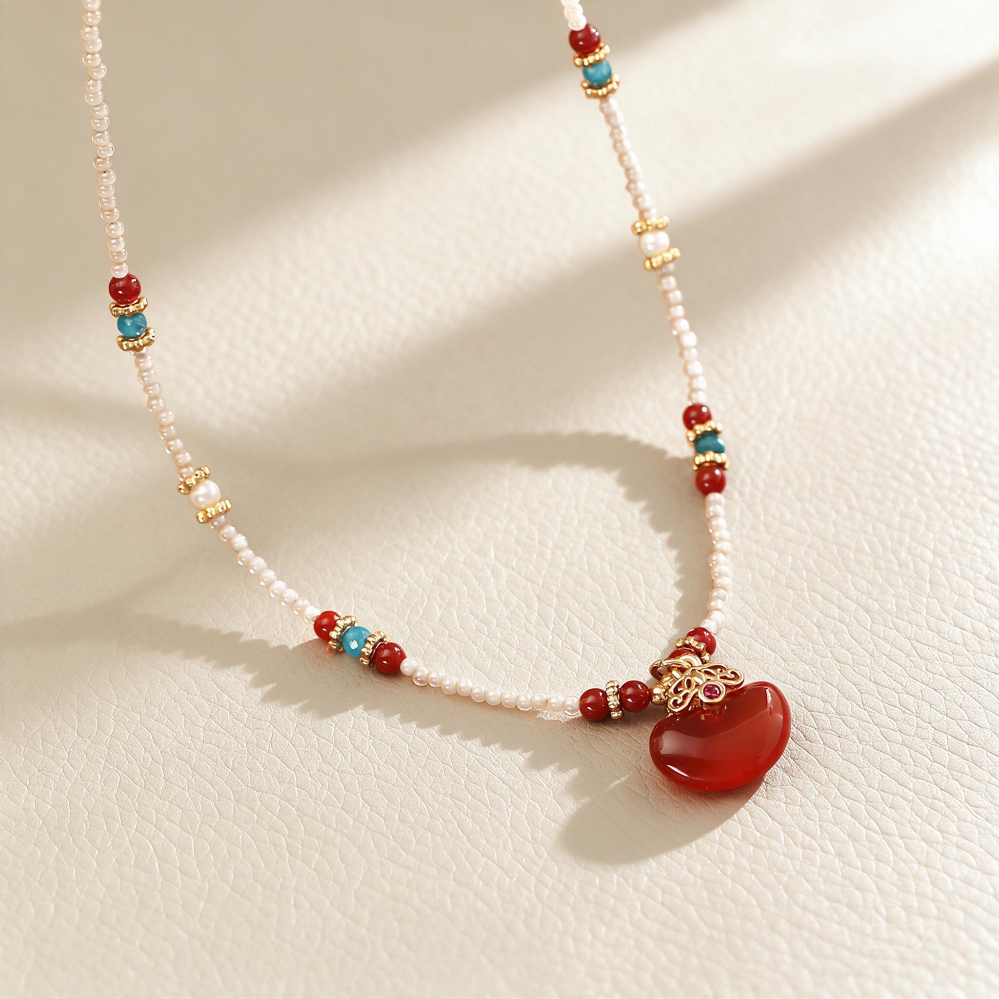 Pearl Choker Necklace Vintage - قلادة جديدة بتصميم صيني عصري، مصنوعة