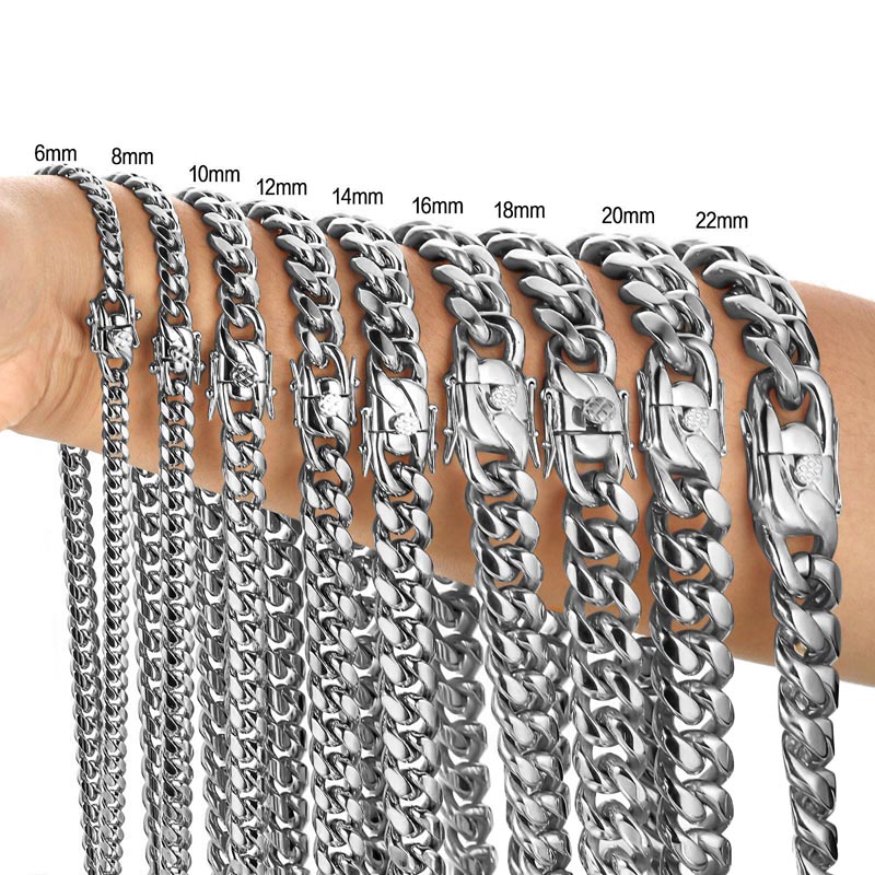 Cuban Link Chain 12Mm - الفولاذ المقاوم للصدأ ميامي كبح الكوبية