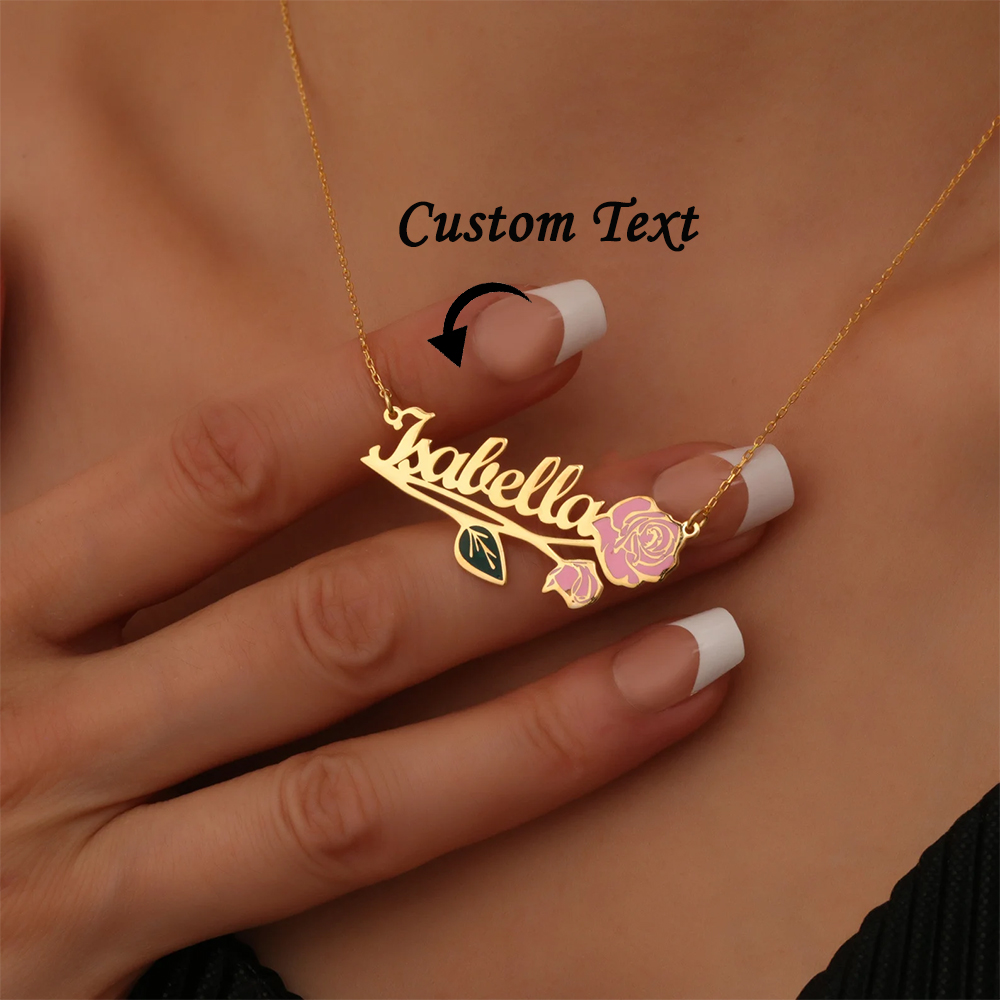 Custom Name Necklace Stainless Steel - قلادة مخصصة بألوان زاهية مع اسم