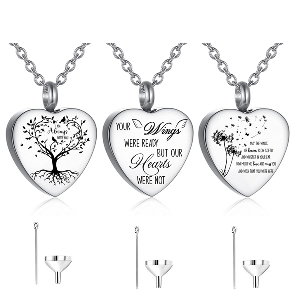 Heart Locket Necklace Photo - 3 أنماط من الفولاذ المقاوم للصدأ