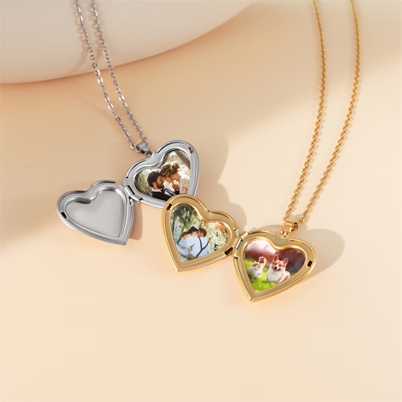 Heart Locket Necklace Photo - شخصية 1/2 صورة القلب المنجد قلادة