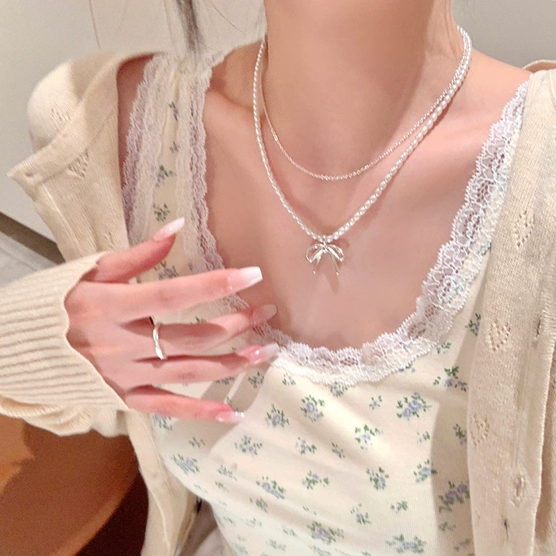 Pearl Choker Necklace Vintage - قلادة عصرية بتصميم عتيق على شكل