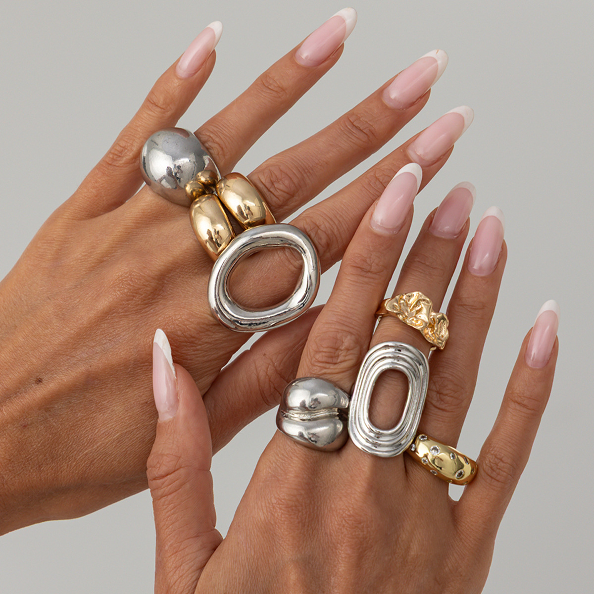 Vintage Punk Knuckle Rings Set - مجموعة من 8 قطع خواتم معدنية