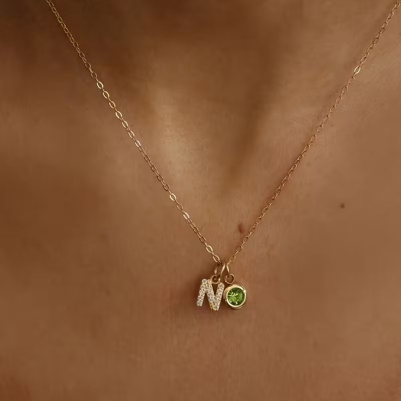 Custom Name Necklace Stainless Steel - قلادة مخصصة بحرف أولي من A
