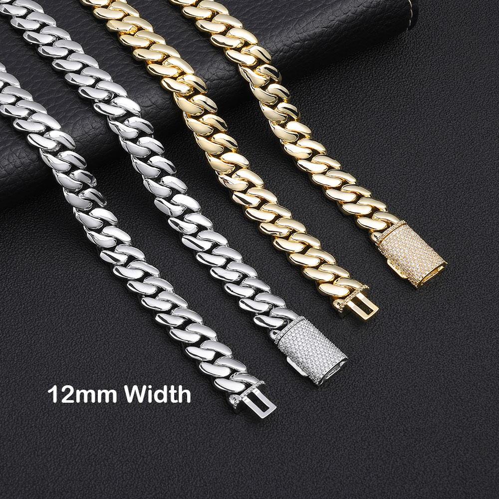 Cuban Link Chain 12Mm - إسكيم سلسلة كوبان مطلية بالذهب عيار