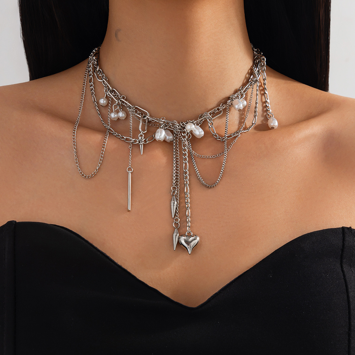 Pearl Choker Necklace Vintage - قلادات لؤلؤ صناعي غير منتظمة الشكل