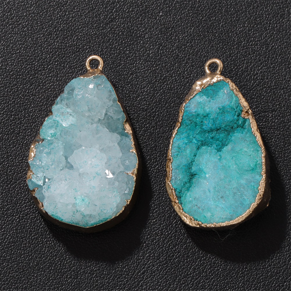 Crystal Pendant Necklace Natural Stone - 1 قطعة العقيق الطبيعي الجيود قلادة