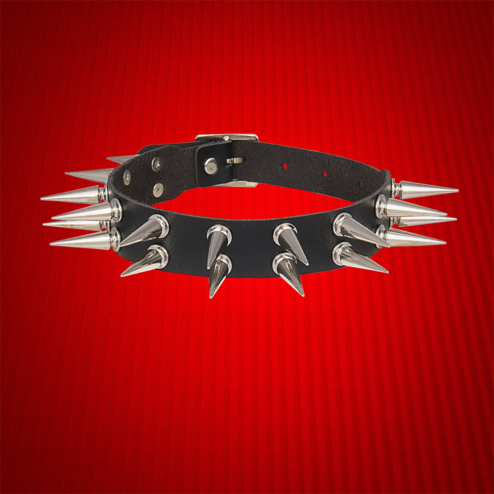 Goth Punk Spike Choker - طويل مسنبل المختنق طوق للنساء الرجال
