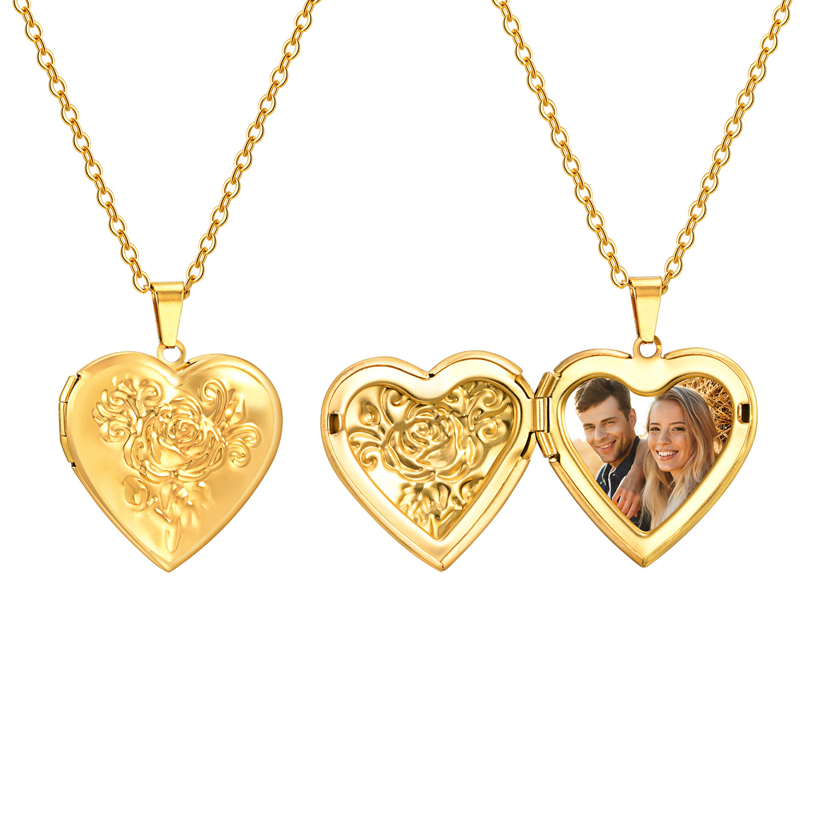 Custom Name Necklace Stainless Steel - قلادة على شكل قلب مخصصة للنساء،