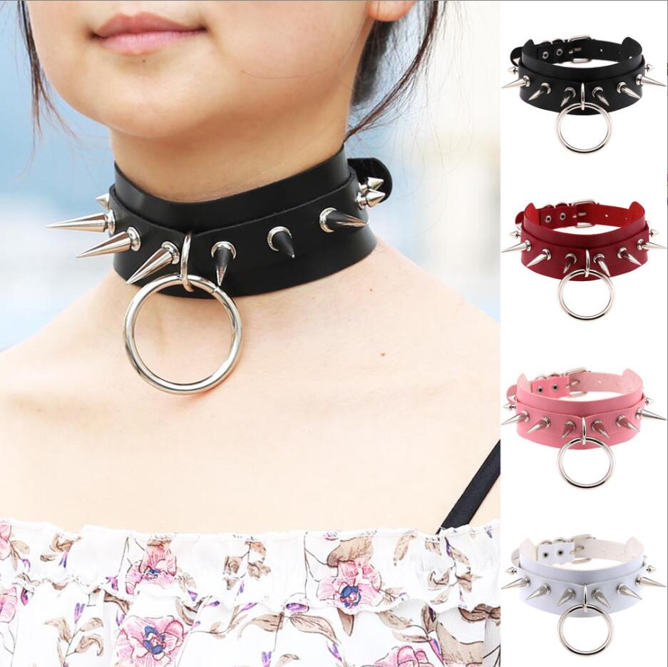 Goth Punk Spike Choker - طويلة مدببة المختنق الشرير طوق النساء