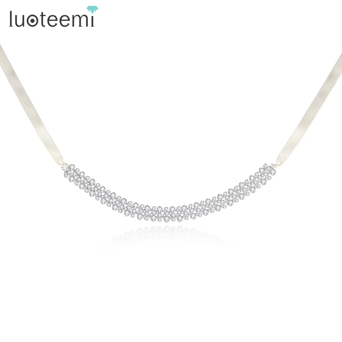 Layered Pendant Necklace Aesthetic - LUOTEEMI ثلاث طبقات مكعب زركونيا المختنق
