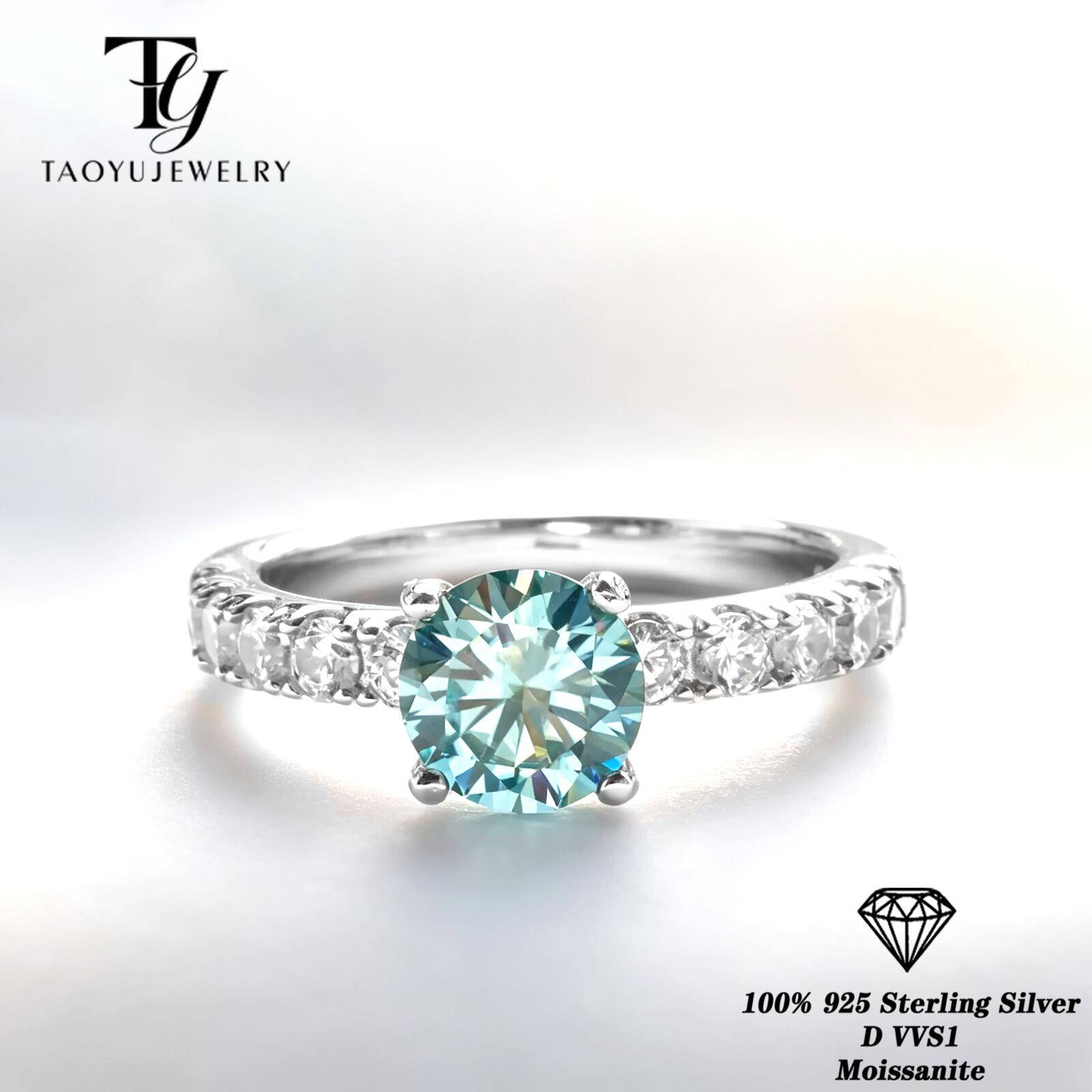 Moissanite Engagement Ring 1 Carat - خاتم موسانيت كلاسيكي بوزن 1 قيراط