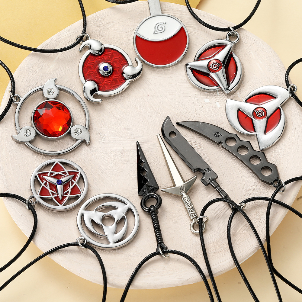 Anime Pendant Necklace - قلادة ناروتو أوزوماكي معدنية، مجوهرات أنيمي،