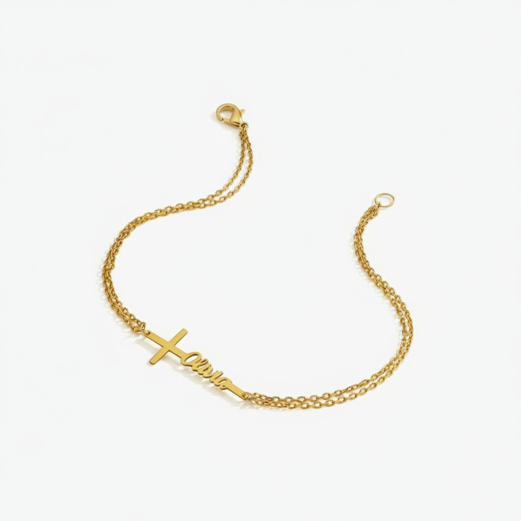 سوار مخصص للتعميد مع اسم شخصي، - مراجعة Cross Pendant Necklace Gold وسعره
