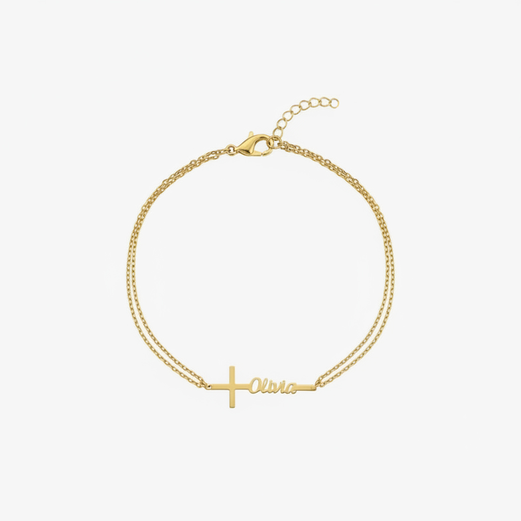 سوار مخصص للتعميد مع اسم شخصي، - مراجعة Cross Pendant Necklace Gold وسعره