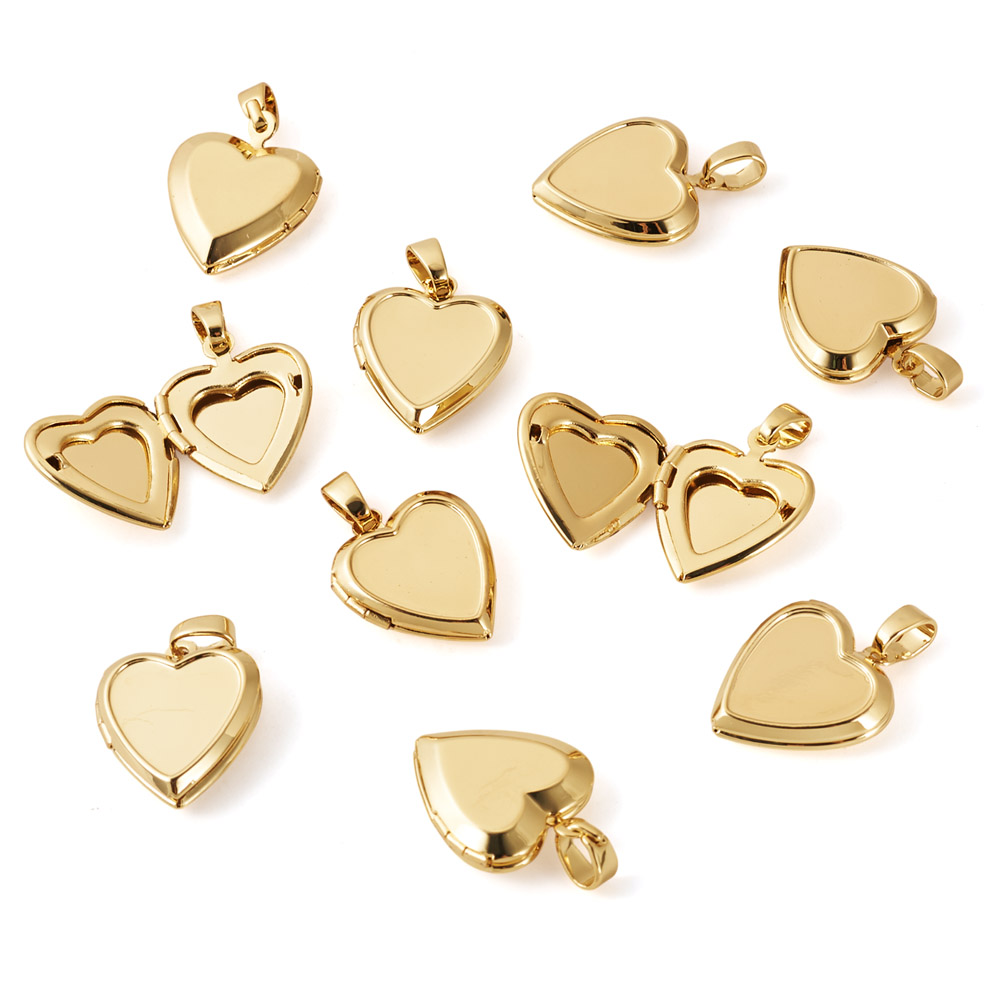 10 قطع من قلادات الصور على شكل - مراجعة Heart Locket Necklace Photo وسعره