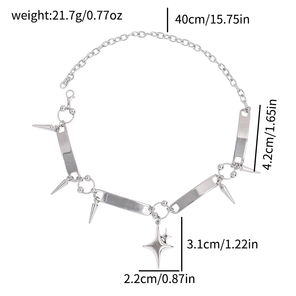 قلادة نسائية بتصميم نجمة بانك  - مراجعة Goth Punk Spike Choker وسعره