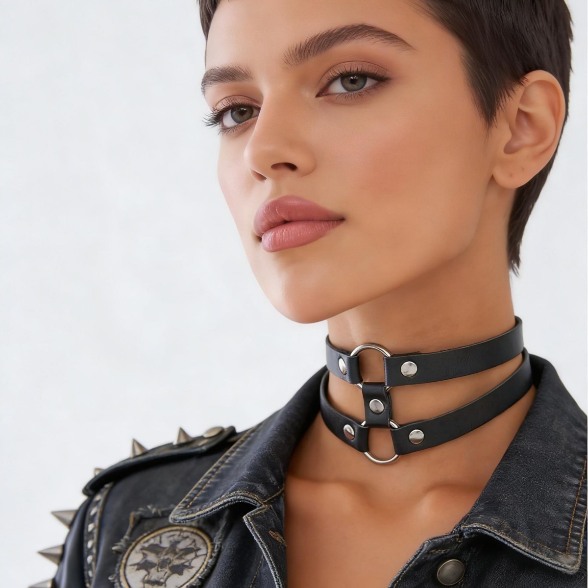 قلادة تشوكر عصرية من جلد البول - مراجعة Goth Punk Spike Choker وسعره