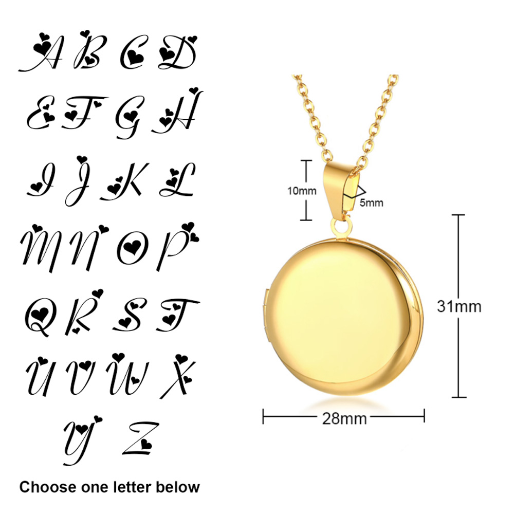 الحرة النقش الأحرف الأولى القل - مراجعة Heart Locket Necklace Photo وسعره