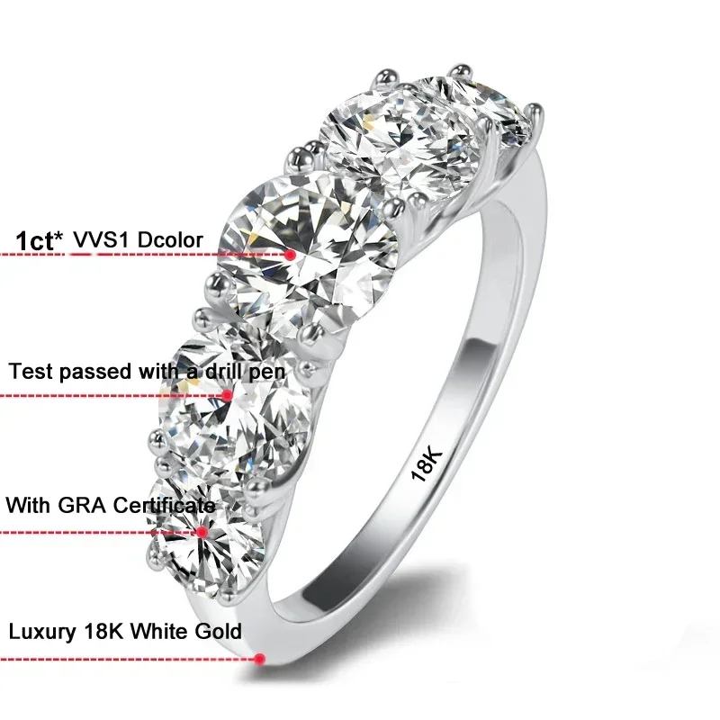 خاتم زفاف فاخر من الذهب الأبيض - مراجعة Moissanite Engagement Ring 1 Carat وسعره