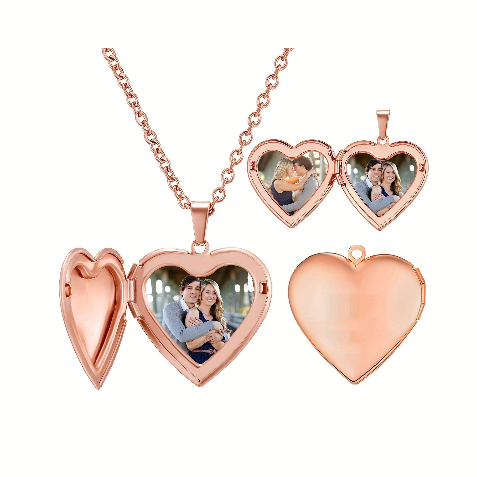 شخصية 1/2 صورة القلب المنجد قل - مراجعة Heart Locket Necklace Photo وسعره