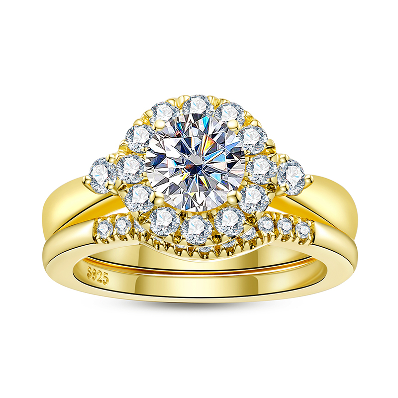 مجموعة خواتم الخطوبة الذهبية ا - مراجعة Moissanite Engagement Ring 1 Carat وسعره