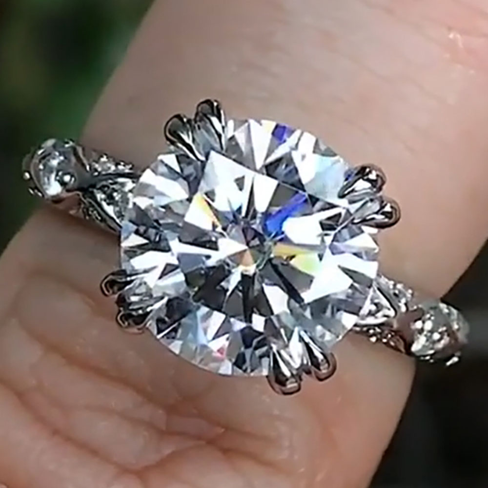 خاتم زفاف وخطوبة مخصص للنساء م - مراجعة Moissanite Engagement Ring 1 Carat وسعره