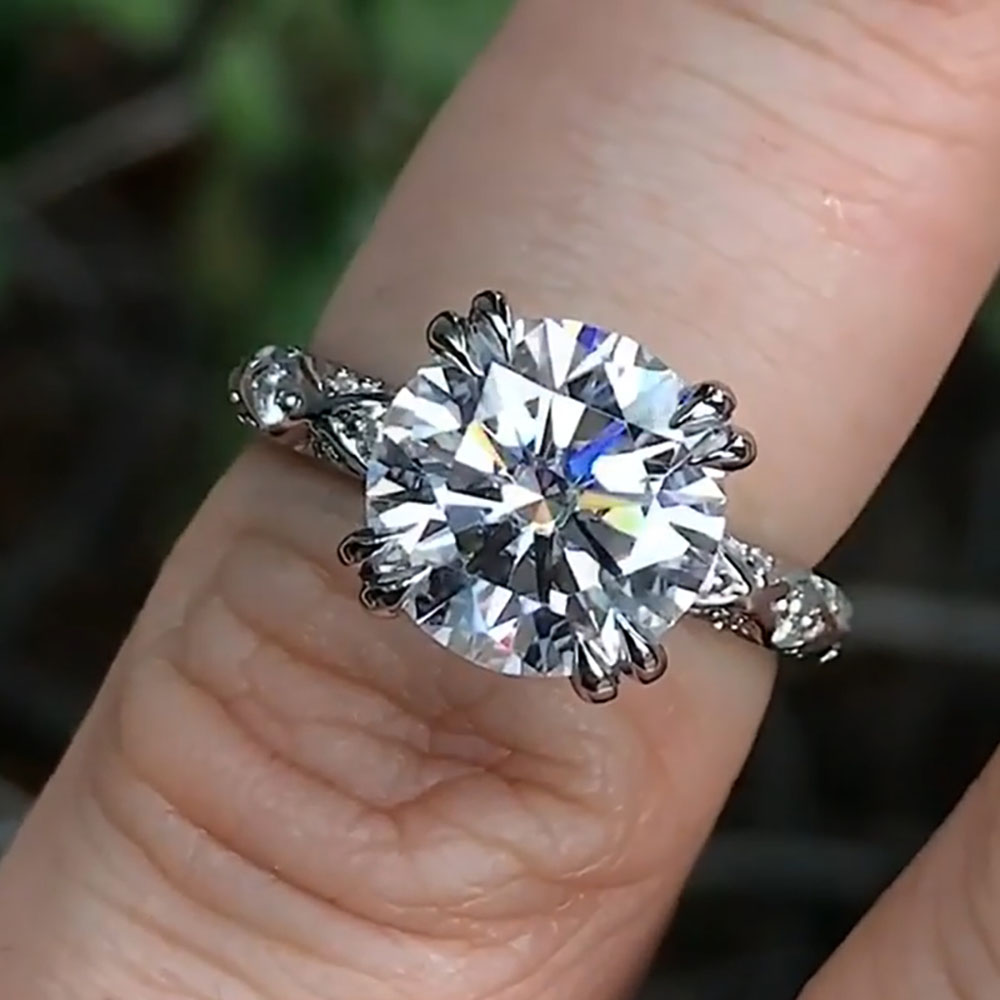 خاتم زفاف وخطوبة مخصص للنساء م - مراجعة Moissanite Engagement Ring 1 Carat وسعره