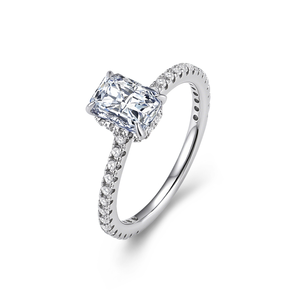خاتم خطوبة وزفاف من الفضة الإس - مراجعة Moissanite Engagement Ring 1 Carat وسعره