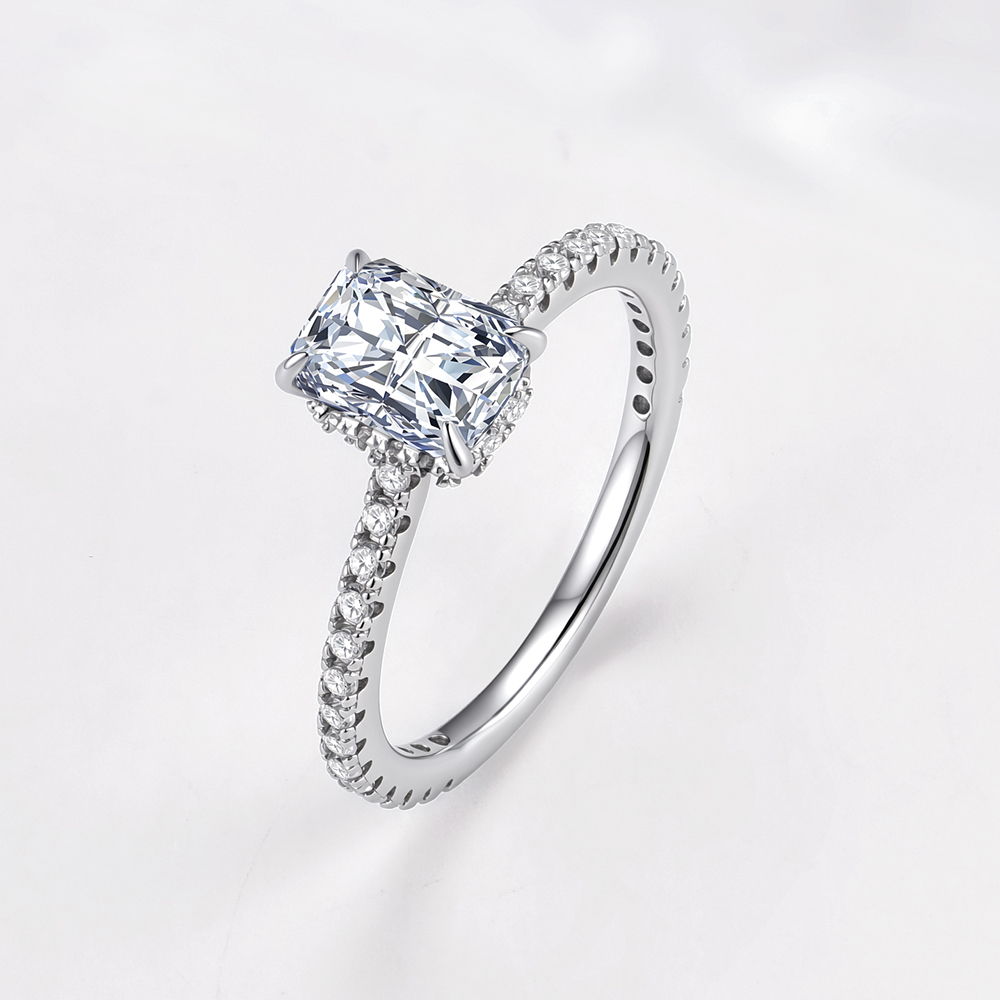خاتم خطوبة وزفاف من الفضة الإس - مراجعة Moissanite Engagement Ring 1 Carat وسعره