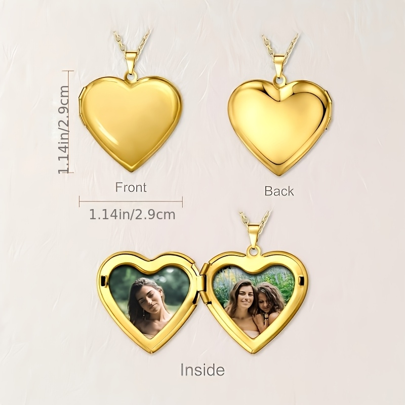 قلادة مخصصة على شكل قلب بتصميم - مراجعة Heart Locket Necklace Photo وسعره