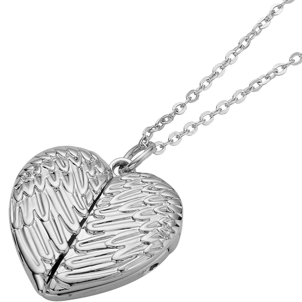 قلادة على شكل قلب للنساء مع فت - مراجعة Heart Locket Necklace Photo وسعره