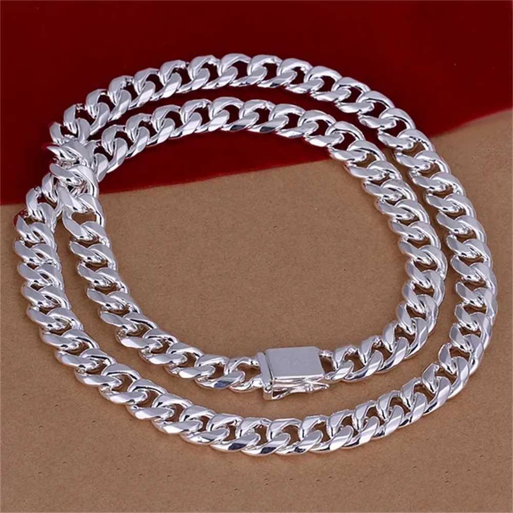 قلادة هندسية من الفضة الإسترلي - مراجعة 925 Sterling Silver Chain Necklace Men وسعره