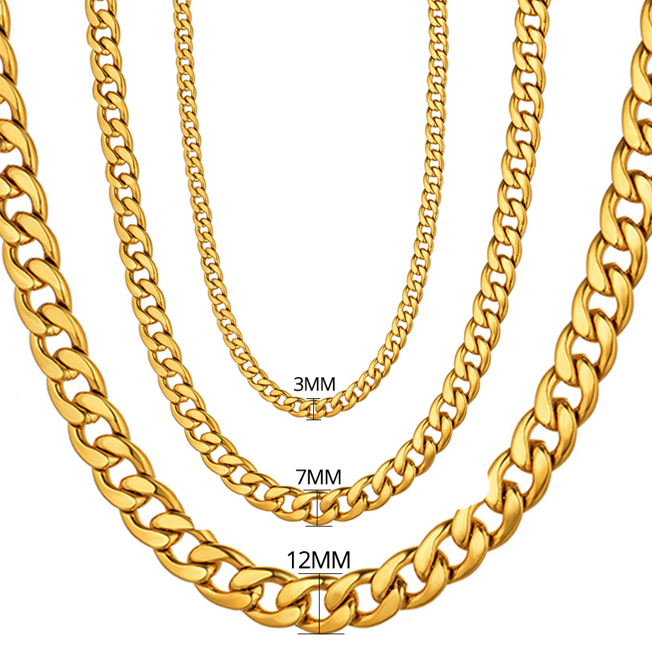 الرجال 3/7/12 مللي متر 316L ال - مراجعة Cuban Link Chain 12Mm وسعره