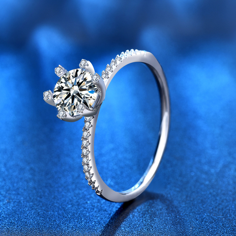 S925 الزفاف المشاركة مويسانيتي - مراجعة Moissanite Engagement Ring 1 Carat وسعره
