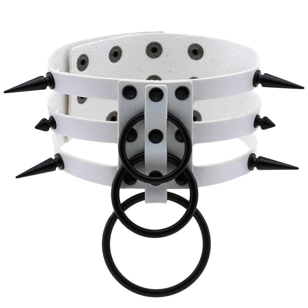 موضة النساء الرجال السود برشام - مراجعة Goth Punk Spike Choker وسعره