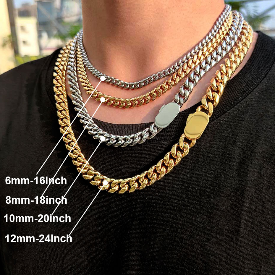 6-12 مللي متر عرض نمط جديد الف - مراجعة Cuban Link Chain 12Mm وسعره