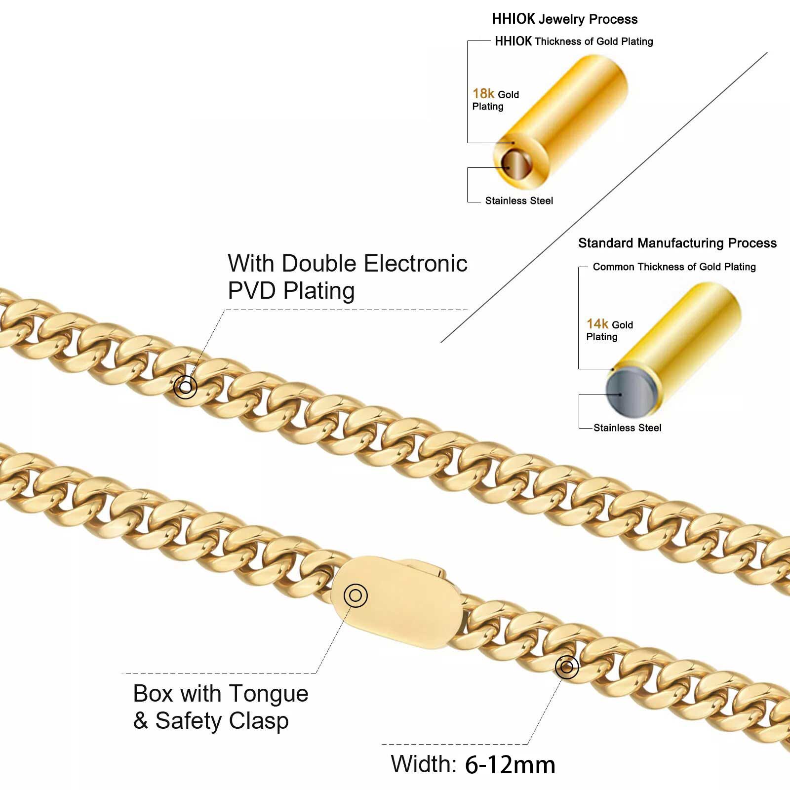 6-12 مللي متر عرض نمط جديد الف - مراجعة Cuban Link Chain 12Mm وسعره