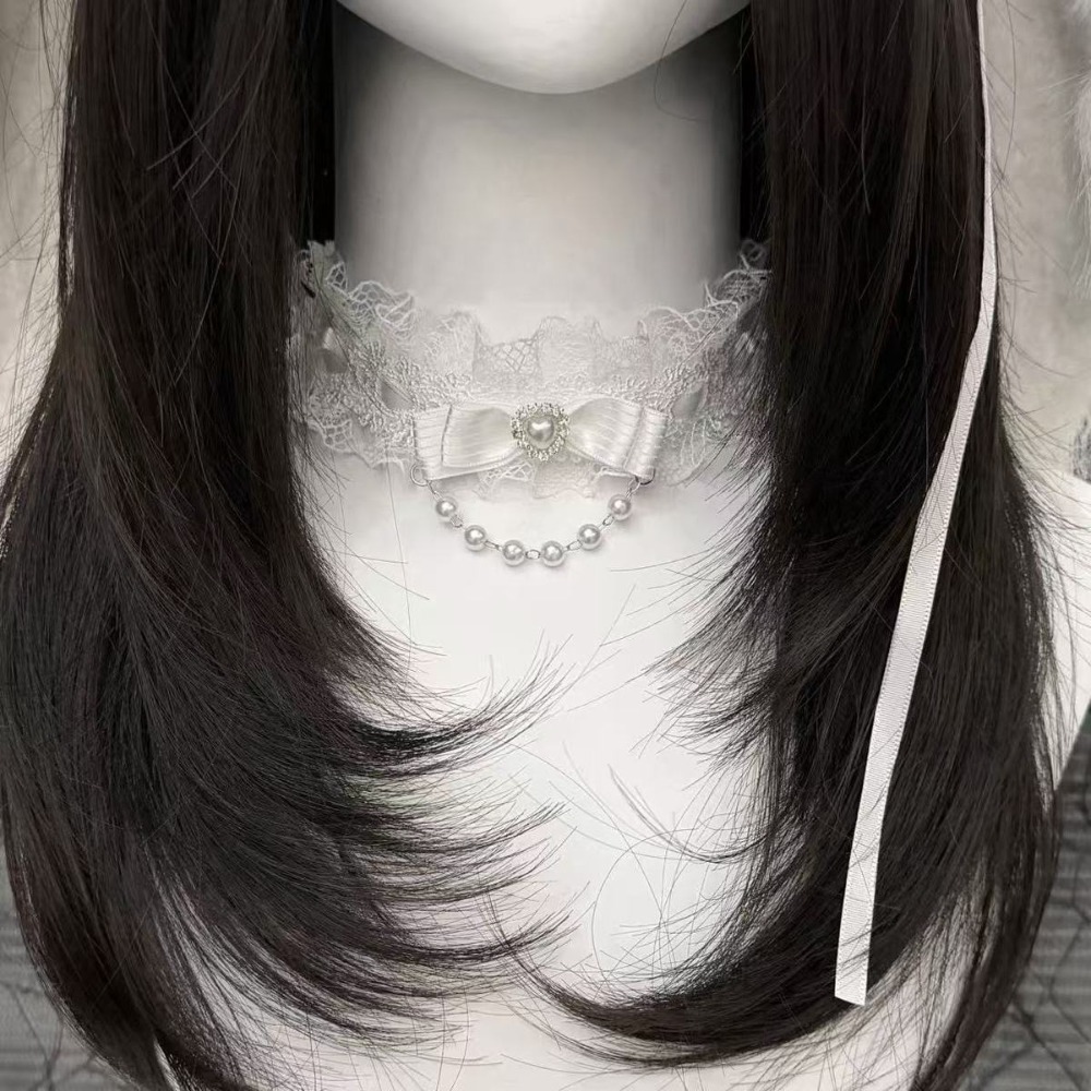 قلادة تشوكر عصرية من الدانتيل  - مراجعة Pearl Choker Necklace Vintage وسعره