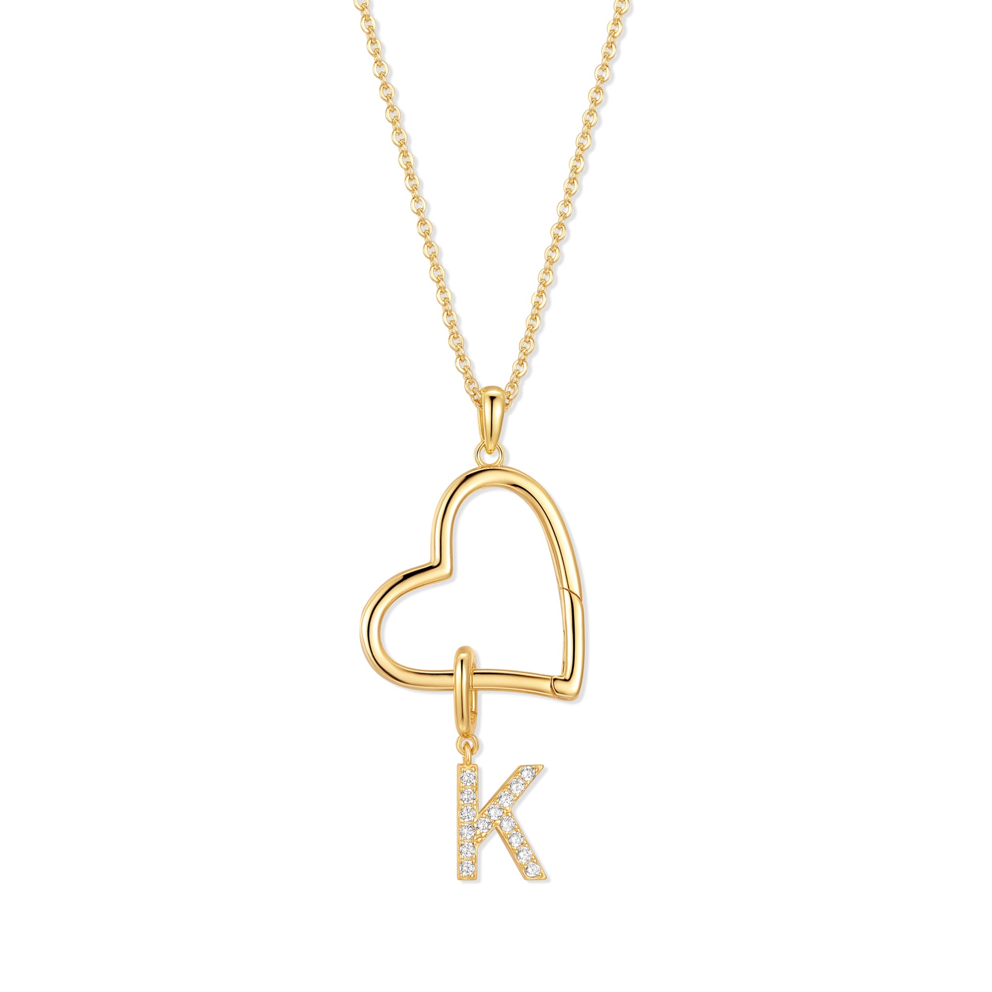 قلادة قلب مفتوح مخصصة بالأحرف  - مراجعة Initial Letter Necklace 18K Gold وسعره