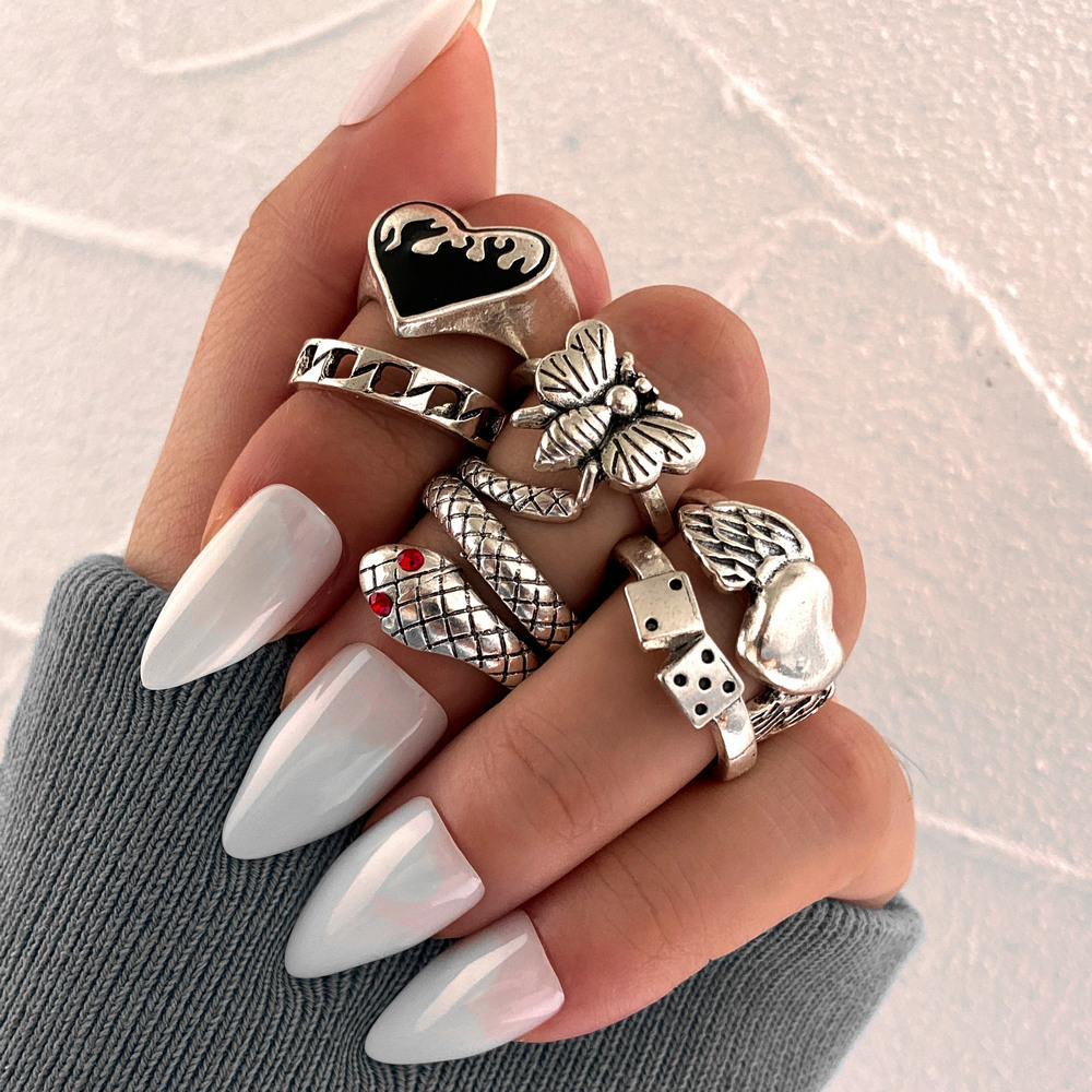 6 قطع من خواتم الأصابع على شكل - مراجعة Vintage Punk Knuckle Rings Set وسعره