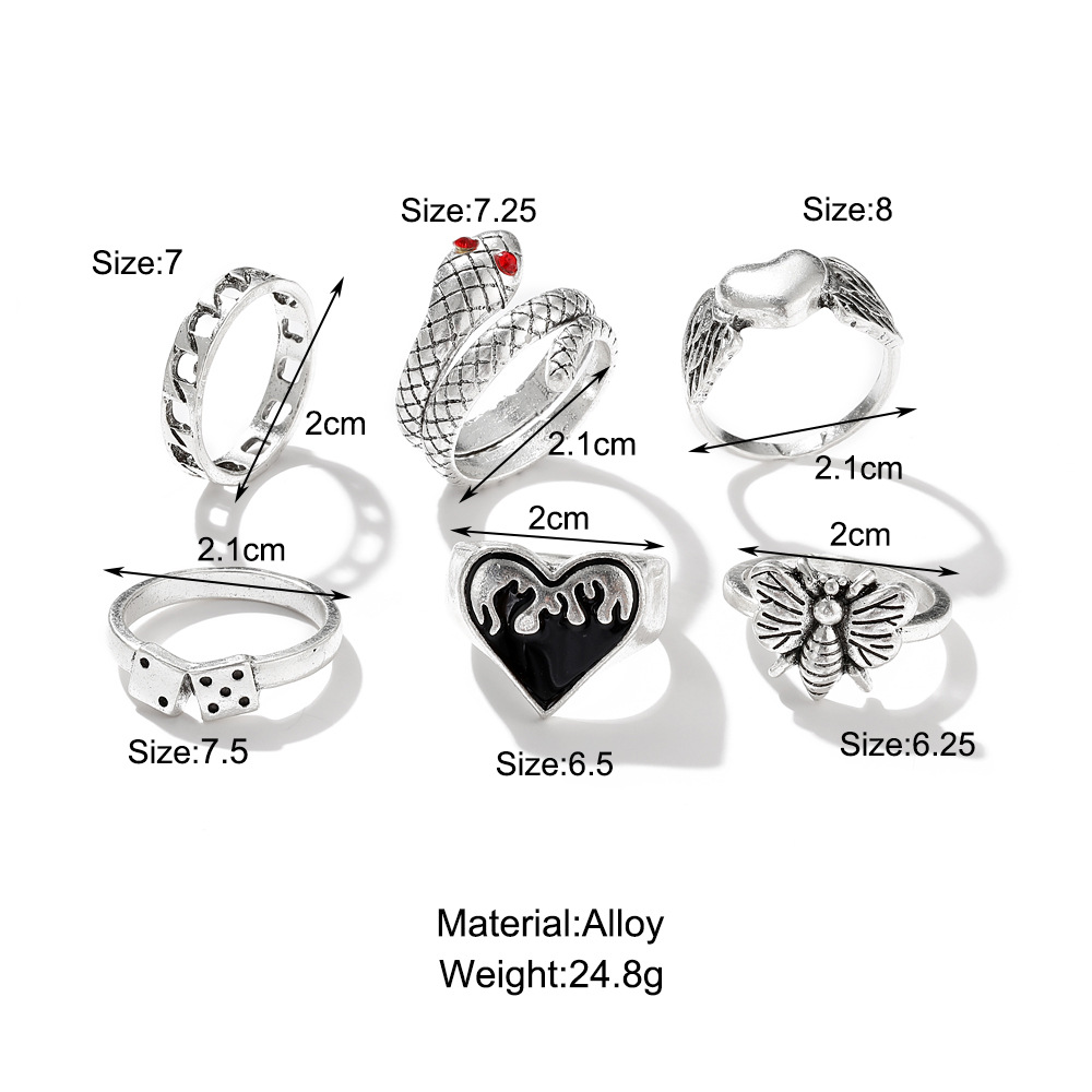6 قطع من خواتم الأصابع على شكل - مراجعة Vintage Punk Knuckle Rings Set وسعره