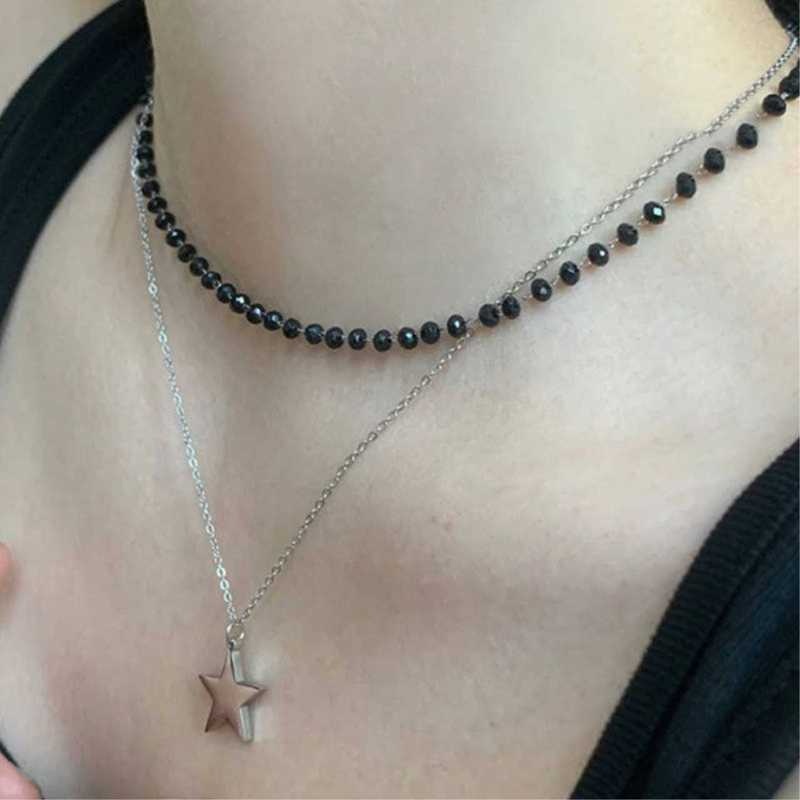 مجموعة قلادات قوطية متعددة الط - مراجعة Layered Pendant Necklace Aesthetic وسعره