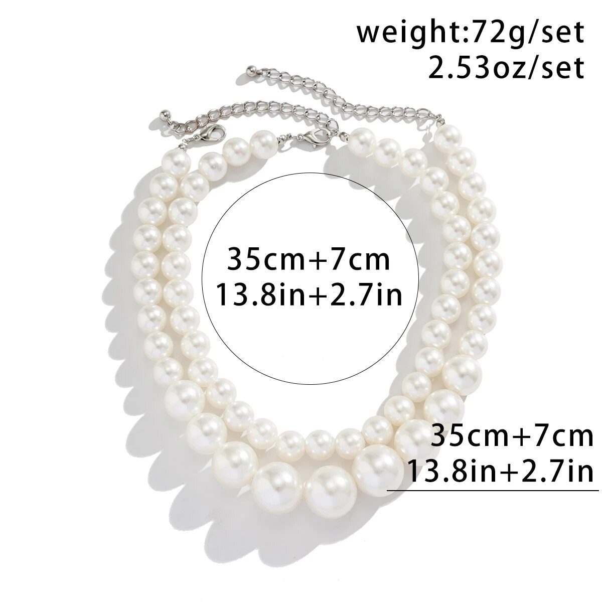 2 قطعة/المجموعة مبالغ فيها كبي - مراجعة Pearl Choker Necklace Vintage وسعره