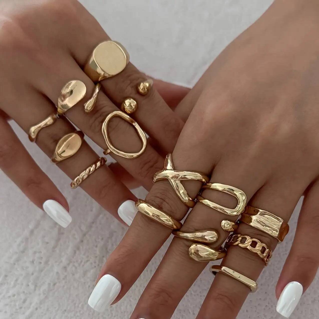 IngeSight.Z 14 قطعة/المجموعة ا - مراجعة Vintage Punk Knuckle Rings Set وسعره
