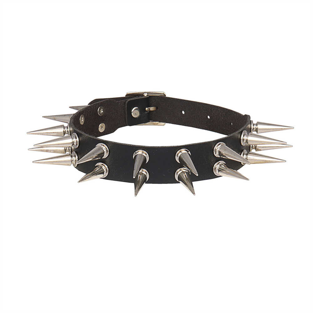طويل مسنبل المختنق طوق للنساء  - مراجعة Goth Punk Spike Choker وسعره
