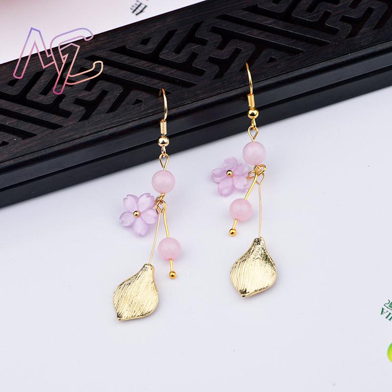 الوردي الطبيعي اليشم زهرة الأق - مراجعة Earrings وسعره