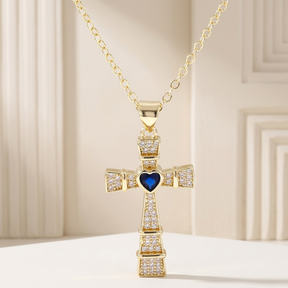قلادة عصرية بتصميم صليب من الز - مراجعة Cross Pendant Necklace Gold وسعره